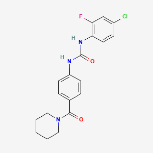 molecular formula C19H19ClFN3O2 B4286664 N-(4-chloro-2-fluorophenyl)-N'-[4-(1-piperidinylcarbonyl)phenyl]urea 