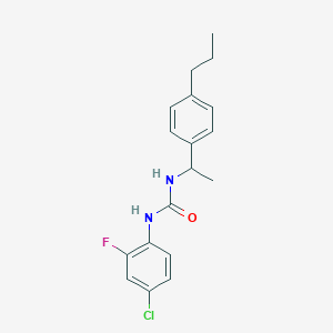 molecular formula C18H20ClFN2O B4286670 N-(4-chloro-2-fluorophenyl)-N'-[1-(4-propylphenyl)ethyl]urea 