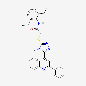 N-(2,6-diethylphenyl)-2-{[4-ethyl-5-(2-phenyl-4-quinolinyl)-4H-1,2,4-triazol-3-yl]thio}acetamide