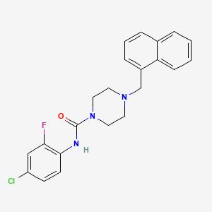 molecular formula C22H21ClFN3O B4286721 N-(4-chloro-2-fluorophenyl)-4-(1-naphthylmethyl)-1-piperazinecarboxamide 