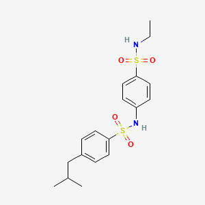 molecular formula C18H24N2O4S2 B4286723 N-{4-[(ethylamino)sulfonyl]phenyl}-4-isobutylbenzenesulfonamide 