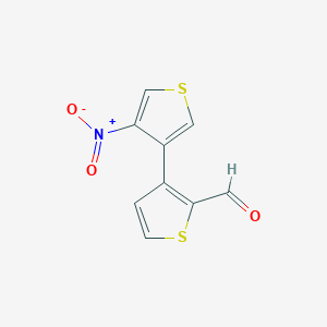 molecular formula C9H5NO3S2 B428674 3-Nitro-2'-formyl-3',4-bithiophene 