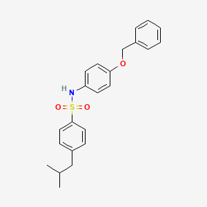 molecular formula C23H25NO3S B4286759 N-[4-(benzyloxy)phenyl]-4-isobutylbenzenesulfonamide 
