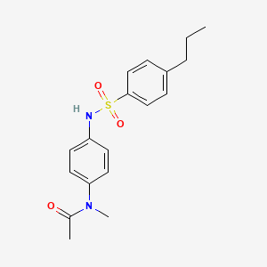 molecular formula C18H22N2O3S B4286767 N-methyl-N-(4-{[(4-propylphenyl)sulfonyl]amino}phenyl)acetamide 