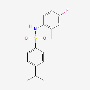 molecular formula C16H18FNO2S B4286770 N-(4-fluoro-2-methylphenyl)-4-isopropylbenzenesulfonamide 