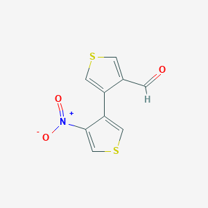 molecular formula C9H5NO3S2 B428678 3-Nitro-3'-formyl-4,4'-bithiophene 