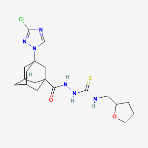molecular formula C19H27ClN6O2S B4286791 2-{[3-(3-chloro-1H-1,2,4-triazol-1-yl)-1-adamantyl]carbonyl}-N-(tetrahydro-2-furanylmethyl)hydrazinecarbothioamide 