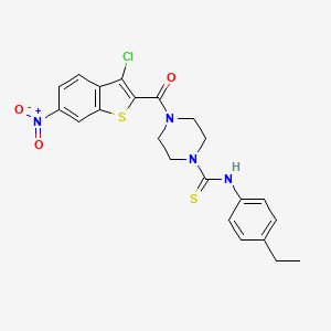 molecular formula C22H21ClN4O3S2 B4286792 4-[(3-chloro-6-nitro-1-benzothien-2-yl)carbonyl]-N-(4-ethylphenyl)-1-piperazinecarbothioamide 