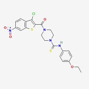 molecular formula C22H21ClN4O4S2 B4286795 4-[(3-chloro-6-nitro-1-benzothien-2-yl)carbonyl]-N-(4-ethoxyphenyl)-1-piperazinecarbothioamide 