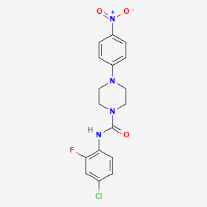 molecular formula C17H16ClFN4O3 B4286811 N-(4-chloro-2-fluorophenyl)-4-(4-nitrophenyl)-1-piperazinecarboxamide 
