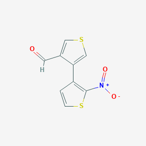 molecular formula C9H5NO3S2 B428682 2-Nitro-3'-formyl-3,4'-bithiophene 