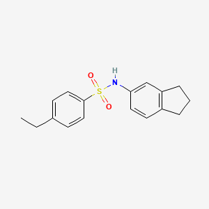 molecular formula C17H19NO2S B4286837 N-(2,3-dihydro-1H-inden-5-yl)-4-ethylbenzenesulfonamide 