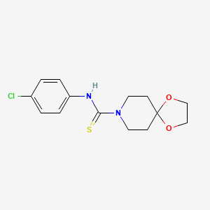 molecular formula C14H17ClN2O2S B4286849 N-(4-chlorophenyl)-1,4-dioxa-8-azaspiro[4.5]decane-8-carbothioamide 