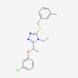 molecular formula C20H22ClN3OS B4286878 3-[1-(3-chlorophenoxy)ethyl]-4-ethyl-5-[(3-methylbenzyl)thio]-4H-1,2,4-triazole 