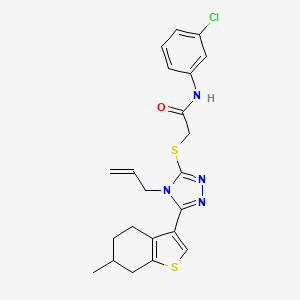 molecular formula C22H23ClN4OS2 B4286881 2-{[4-allyl-5-(6-methyl-4,5,6,7-tetrahydro-1-benzothien-3-yl)-4H-1,2,4-triazol-3-yl]thio}-N-(3-chlorophenyl)acetamide 