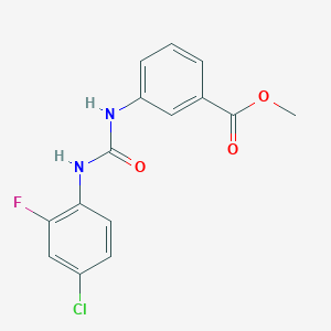 molecular formula C15H12ClFN2O3 B4286882 methyl 3-({[(4-chloro-2-fluorophenyl)amino]carbonyl}amino)benzoate 
