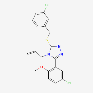 molecular formula C19H17Cl2N3OS B4286927 4-allyl-3-[(3-chlorobenzyl)thio]-5-(5-chloro-2-methoxyphenyl)-4H-1,2,4-triazole 