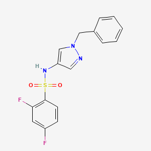 molecular formula C16H13F2N3O2S B4286938 N-(1-benzyl-1H-pyrazol-4-yl)-2,4-difluorobenzenesulfonamide 