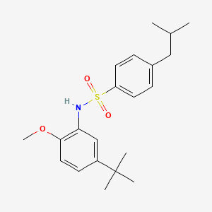 molecular formula C21H29NO3S B4286940 N-(5-tert-butyl-2-methoxyphenyl)-4-isobutylbenzenesulfonamide 