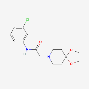 molecular formula C15H19ClN2O3 B4286945 N-(3-chlorophenyl)-2-(1,4-dioxa-8-azaspiro[4.5]dec-8-yl)acetamide 