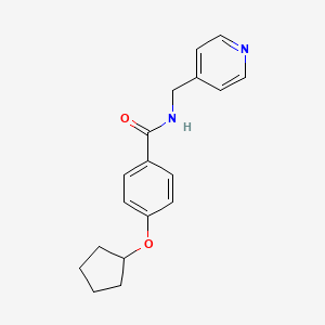 molecular formula C18H20N2O2 B4286971 4-(cyclopentyloxy)-N-(4-pyridinylmethyl)benzamide 