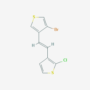 molecular formula C10H6BrClS2 B428698 3-[2-(4-Bromo-3-thienyl)vinyl]-2-chlorothiophene 