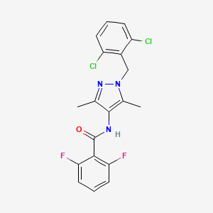 molecular formula C19H15Cl2F2N3O B4286982 N-[1-(2,6-dichlorobenzyl)-3,5-dimethyl-1H-pyrazol-4-yl]-2,6-difluorobenzamide 
