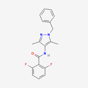 molecular formula C19H17F2N3O B4286993 N-(1-benzyl-3,5-dimethyl-1H-pyrazol-4-yl)-2,6-difluorobenzamide 