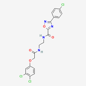 molecular formula C19H15Cl3N4O4 B4286995 3-(4-chlorophenyl)-N-(2-{[(3,4-dichlorophenoxy)acetyl]amino}ethyl)-1,2,4-oxadiazole-5-carboxamide 
