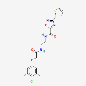 molecular formula C19H19ClN4O4S B4287010 N-(2-{[(4-chloro-3,5-dimethylphenoxy)acetyl]amino}ethyl)-3-(2-thienyl)-1,2,4-oxadiazole-5-carboxamide 