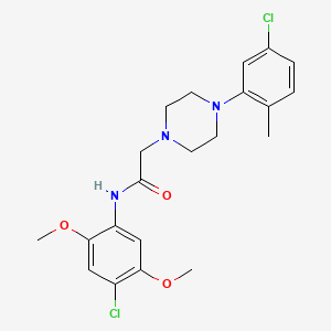 molecular formula C21H25Cl2N3O3 B4287050 N-(4-chloro-2,5-dimethoxyphenyl)-2-[4-(5-chloro-2-methylphenyl)-1-piperazinyl]acetamide 