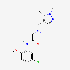 molecular formula C17H23ClN4O2 B4287065 N~1~-(5-chloro-2-methoxyphenyl)-N~2~-[(1-ethyl-5-methyl-1H-pyrazol-4-yl)methyl]-N~2~-methylglycinamide 