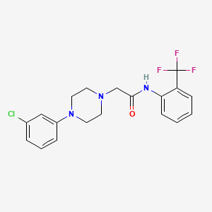 2-[4-(3-chlorophenyl)-1-piperazinyl]-N-[2-(trifluoromethyl)phenyl]acetamide