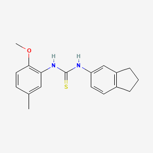 molecular formula C18H20N2OS B4287102 N-(2,3-dihydro-1H-inden-5-yl)-N'-(2-methoxy-5-methylphenyl)thiourea 
