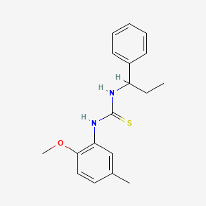 molecular formula C18H22N2OS B4287104 N-(2-methoxy-5-methylphenyl)-N'-(1-phenylpropyl)thiourea 