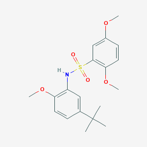 molecular formula C19H25NO5S B4287123 N-(5-tert-butyl-2-methoxyphenyl)-2,5-dimethoxybenzenesulfonamide 