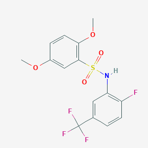 molecular formula C15H13F4NO4S B4287129 N-[2-fluoro-5-(trifluoromethyl)phenyl]-2,5-dimethoxybenzenesulfonamide 