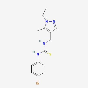 molecular formula C14H17BrN4S B4287170 N-(4-bromophenyl)-N'-[(1-ethyl-5-methyl-1H-pyrazol-4-yl)methyl]thiourea 