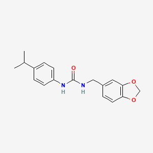 molecular formula C18H20N2O3 B4287183 N-(1,3-benzodioxol-5-ylmethyl)-N'-(4-isopropylphenyl)urea 