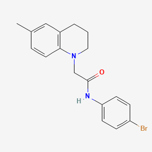 molecular formula C18H19BrN2O B4287194 N-(4-bromophenyl)-2-(6-methyl-3,4-dihydro-1(2H)-quinolinyl)acetamide 