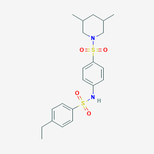 molecular formula C21H28N2O4S2 B4287227 N-{4-[(3,5-dimethyl-1-piperidinyl)sulfonyl]phenyl}-4-ethylbenzenesulfonamide 