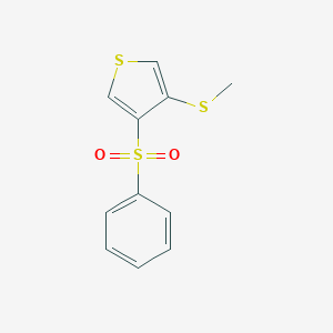 molecular formula C11H10O2S3 B428723 3-(Benzenesulfonyl)-4-methylsulfanylthiophene 