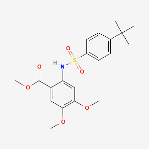 molecular formula C20H25NO6S B4287239 methyl 2-{[(4-tert-butylphenyl)sulfonyl]amino}-4,5-dimethoxybenzoate 