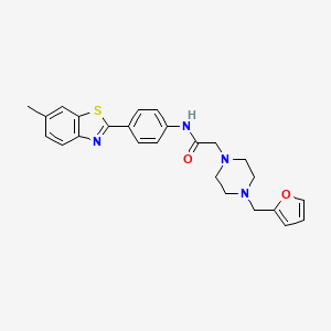 molecular formula C25H26N4O2S B4287241 2-[4-(2-furylmethyl)-1-piperazinyl]-N-[4-(6-methyl-1,3-benzothiazol-2-yl)phenyl]acetamide 