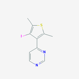 molecular formula C10H9IN2S B428726 4-(4-Iodo-2,5-dimethyl-3-thienyl)pyrimidine 