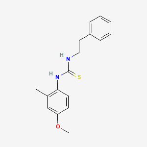 molecular formula C17H20N2OS B4287408 N-(4-methoxy-2-methylphenyl)-N'-(2-phenylethyl)thiourea 