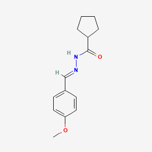 molecular formula C14H18N2O2 B4287410 N'-(4-methoxybenzylidene)cyclopentanecarbohydrazide 