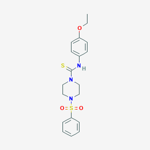molecular formula C19H23N3O3S2 B4287419 N-(4-ethoxyphenyl)-4-(phenylsulfonyl)-1-piperazinecarbothioamide 