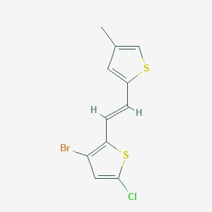 molecular formula C11H8BrClS2 B428745 3-Bromo-5-chloro-2-[2-(4-methyl-2-thienyl)vinyl]thiophene 