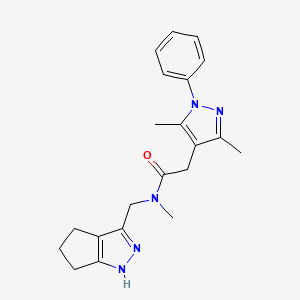 2-(3,5-dimethyl-1-phenyl-1H-pyrazol-4-yl)-N-methyl-N-(2,4,5,6-tetrahydrocyclopenta[c]pyrazol-3-ylmethyl)acetamide